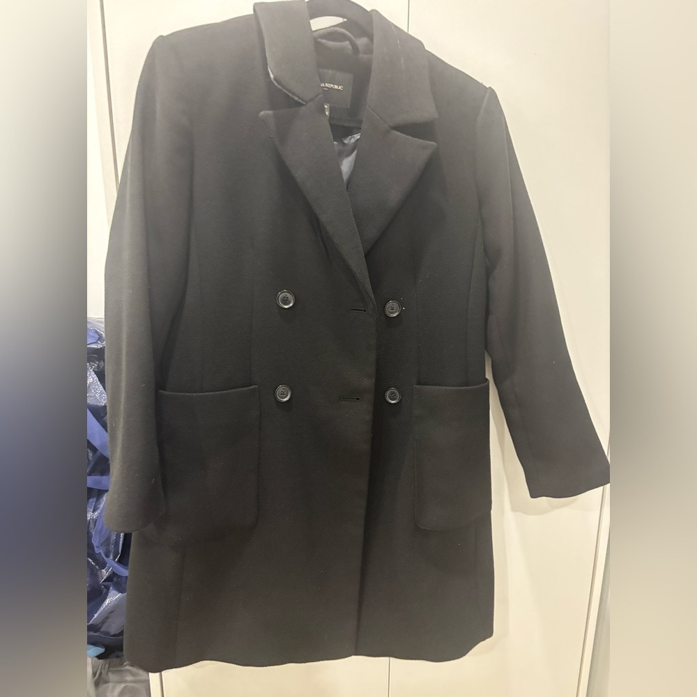 Banana Republic Black Mid-Length Coat